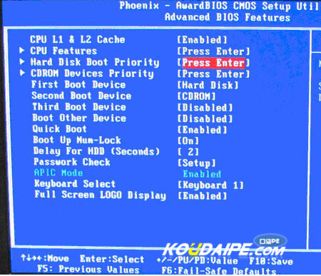 Hard Disk Boot Priority