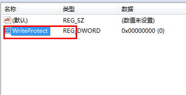 将DWORD值的名称改为WriteProtect